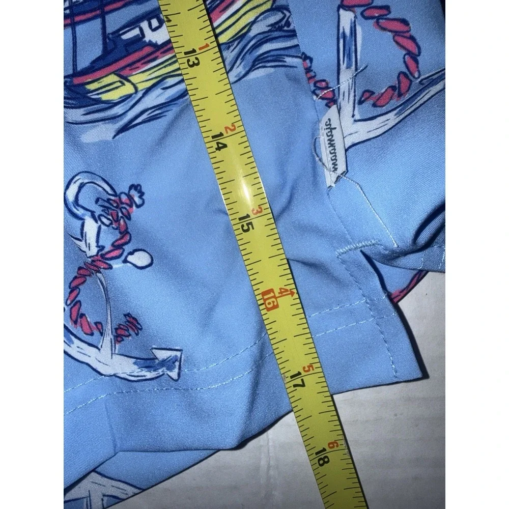 Maagic Men's 7-inch‎ Sailboat Anchor Print Swim Trunks with Mesh Lining Size XL